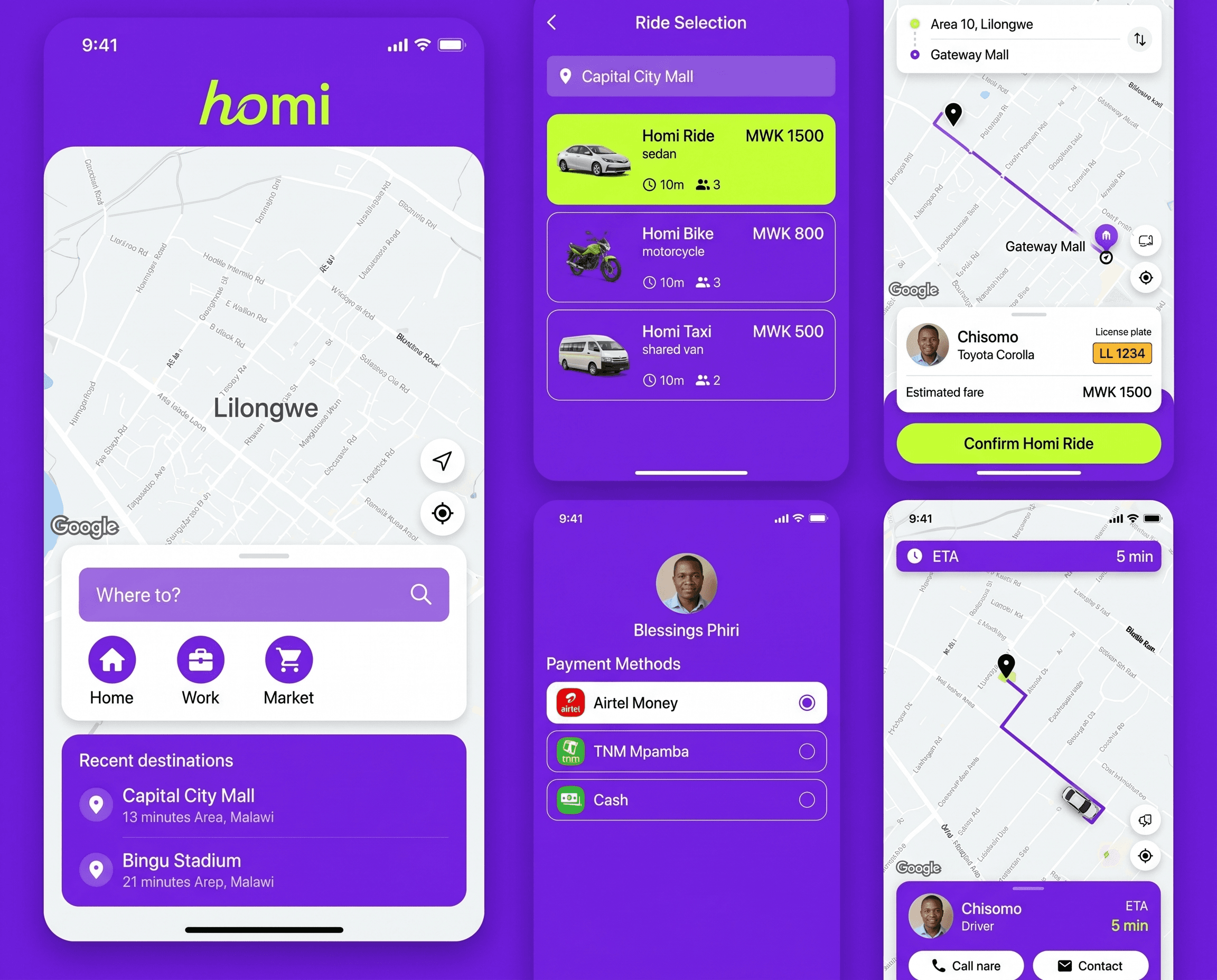 Homi App Interface
